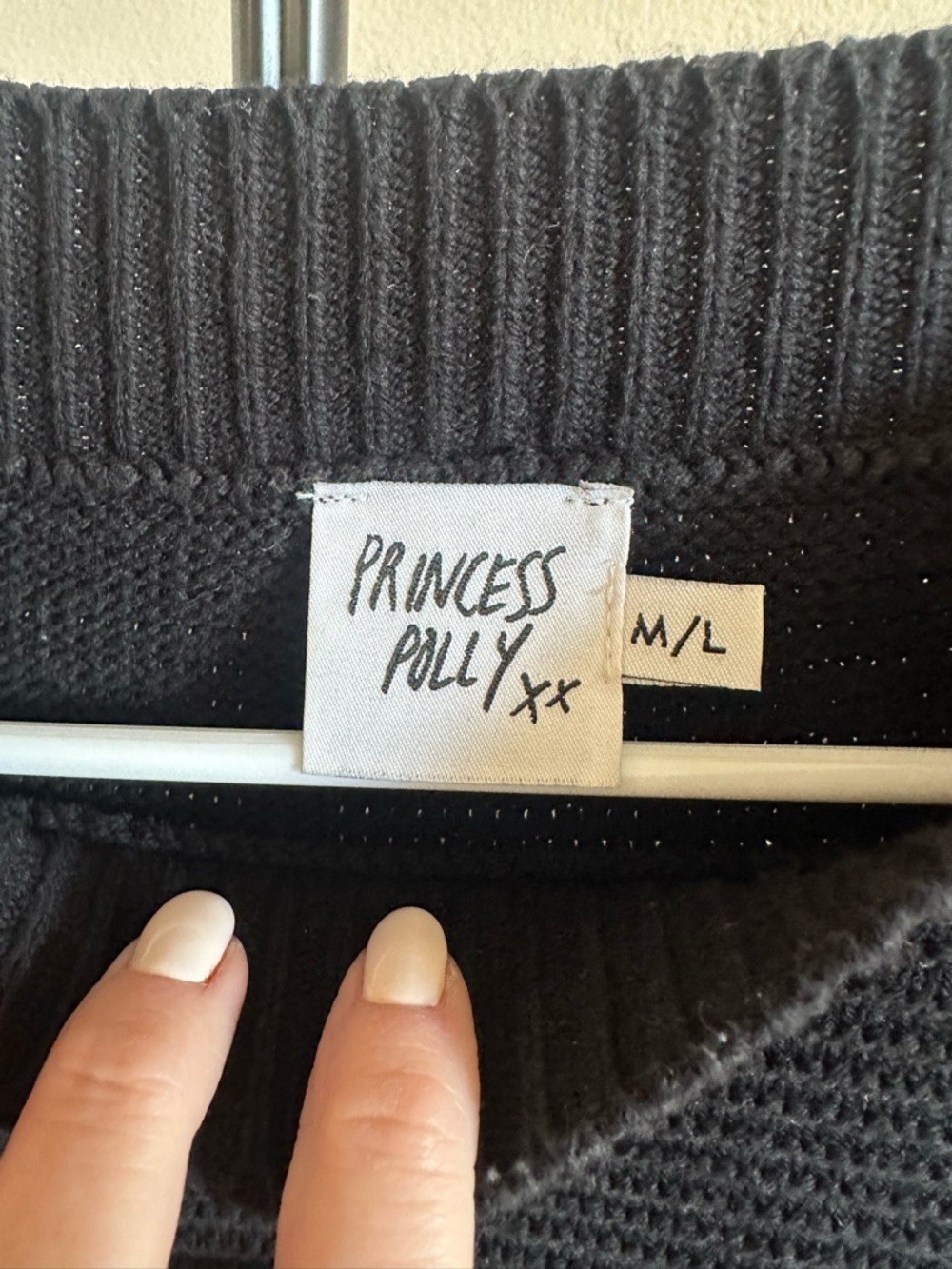 Princess Polly Black Cheyenne Sweater Cotton Blend - Picture 3 of 8